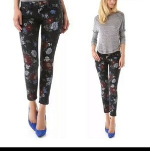 Current/Elliott The Stiletto Black Wildflower jean